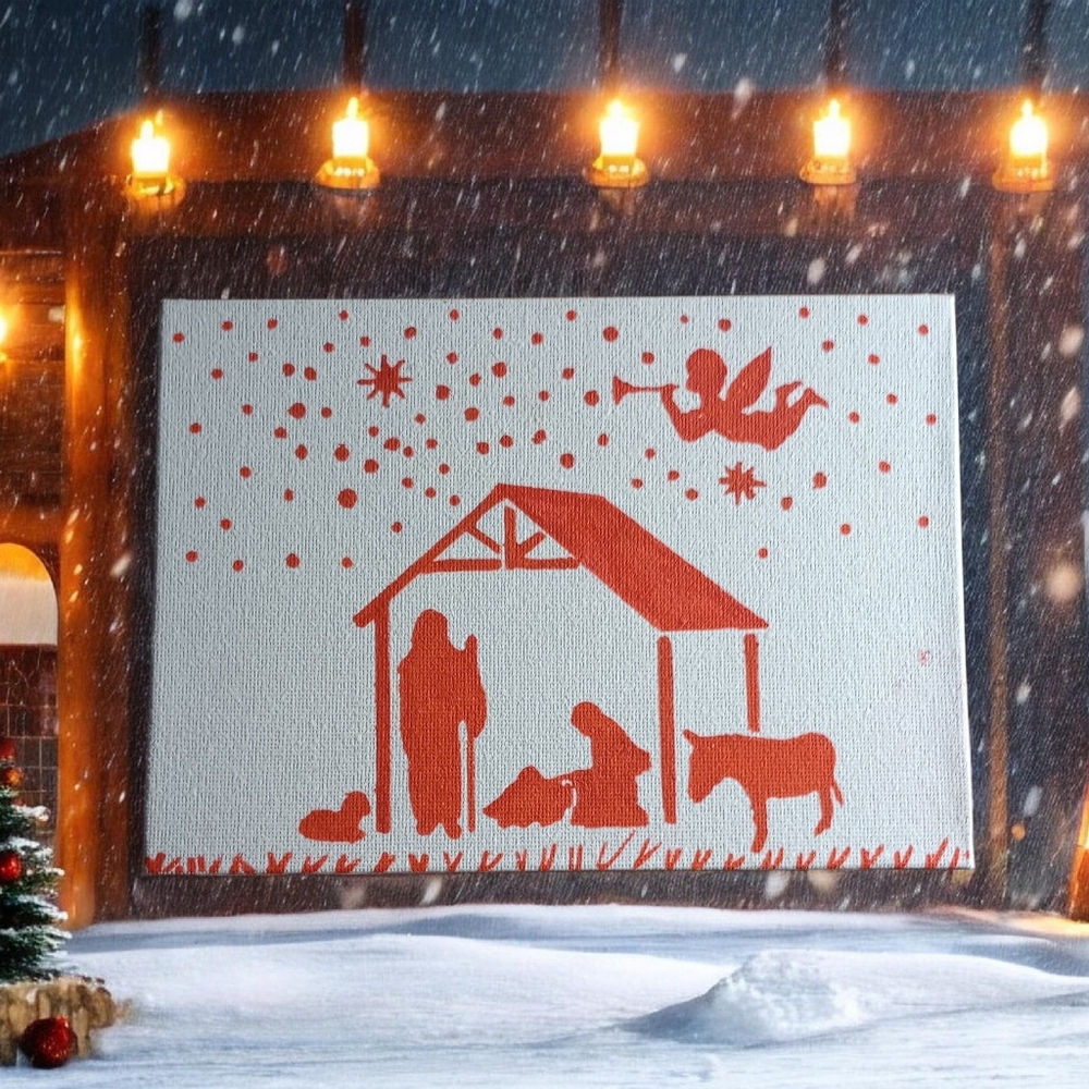 Nativity Scene 5X7 Canvas Art